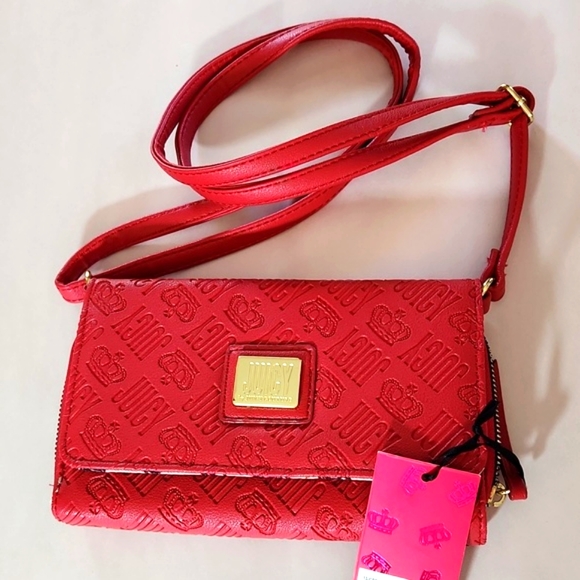 Juicy Couture Handbags - Juicy Couture NWT Crossbody signature handbag.Color 'Flash' a Redish Pink.